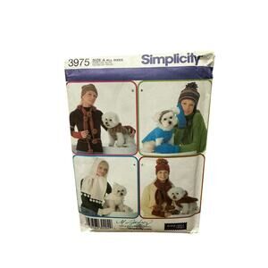 Simplicity 3975 Dog Coats and Misses Accessories Scarf Hat Sewing Pattern uncut